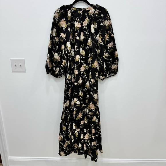 Tuckernuck NEW Midnight Garden Lyles Puff Sleeve Floral Boho Maxi Dress Size XL - Picture 4 of 12